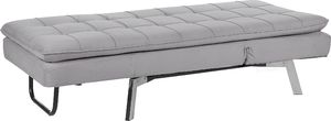 Beliani Szezlong welurowy rozkładany jasnoszary LOIRET 2