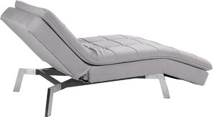 Beliani Szezlong welurowy rozkładany jasnoszary LOIRET 6