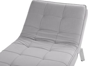 Beliani Szezlong welurowy rozkładany jasnoszary LOIRET 7