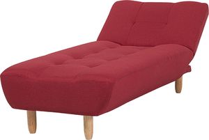 Beliani Szezlong rozkładany czerwony ALSTEN 2