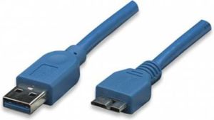 Kabel USB Techly USB-A - micro-B 1 m Niebieski (305243) 1