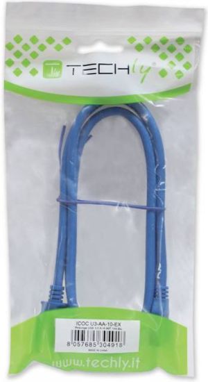 Kabel USB Techly USB-A - micro-B 1 m Niebieski (305243) 2