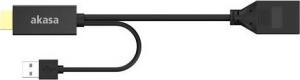 Adapter AV Akasa HDMI - DisplayPort + USB-A czarny (AK-CBHD24-25BK) 3