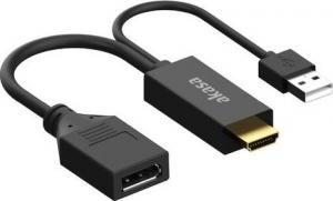 Adapter AV Akasa HDMI - DisplayPort + USB-A czarny (AK-CBHD24-25BK) 4