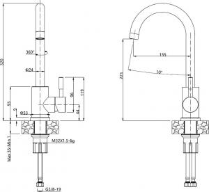 Bateria kuchenna Steiner Kate stojąca czarna (84818011) 2