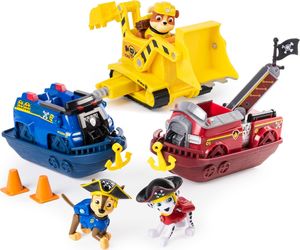 Figurka Spin Master Psi Patrol statki pirackie+koparka transformująca Rubble Chase Marshall 1