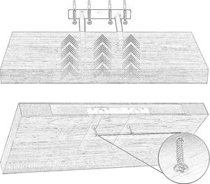 Stilista BRĄZOWY DEKOR DREWNA PÓŁKA NAŚCIENNA WISZĄCA 40 CM Unw 2