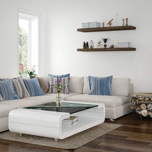 Stilista BRĄZOWY DEKOR DREWNA PÓŁKA NAŚCIENNA WISZĄCA 40 CM Unw 3