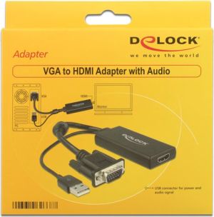 Adapter AV Delock D-Sub (VGA) - HDMI + USB-A czarny (62668) 2
