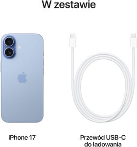 Smartfon Apple iPhone 17 8/256GB Niebieski (MG6L4ZD/A) + FlexibleGlass + Etui Armor MagCase 8