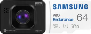 Wideorejestrator Navitel Wideorejestrator Navitel AR250 NV + Karta Samsung PRO Endurance 2022 MicroSDXC 64 GB Class 13