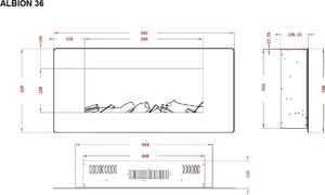 Aflamo Kominek Elektryczny Ścienny Albion 36 90 cm 6
