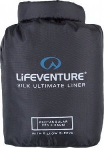 Lifeventure Silk Ultimate Sleeping Bag Liner, Rectangular, Black 1