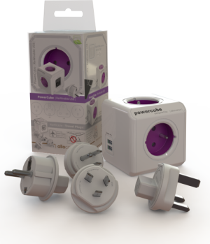 PowerCube Rozgałęźnik ReWirable USB + 4 wtyczki Travel Plugs różowy 2