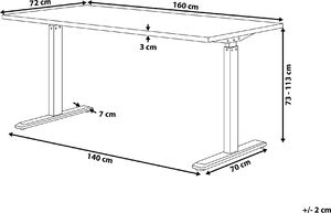 Biurko Beliani Czarne 160 cm x 72 cm 7