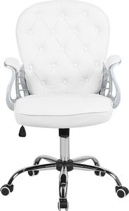 Krzesło biurowe Beliani Princess Białe 3