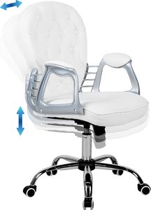 Krzesło biurowe Beliani Princess Białe 5