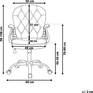 Krzesło biurowe Beliani Princess Czarne 8