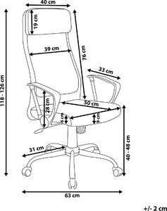 Krzesło biurowe Beliani Pioneer Białe 8