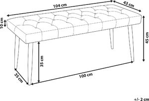 Beliani Ławka do sypialni szara ESSONNE 5