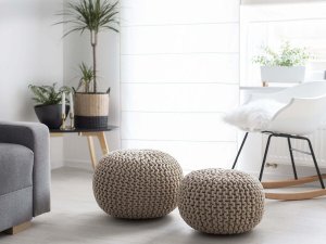 Beliani Puf 50 x 35 cm beżowy CONRAD 2