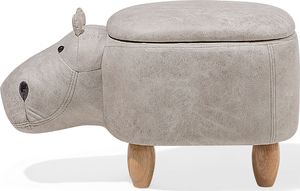 Beliani Pufa zwierzak ze schowkiem jasnoszara HIPPO 2