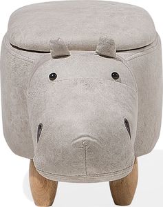 Beliani Pufa zwierzak ze schowkiem jasnoszara HIPPO 3
