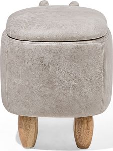 Beliani Pufa zwierzak ze schowkiem jasnoszara HIPPO 4