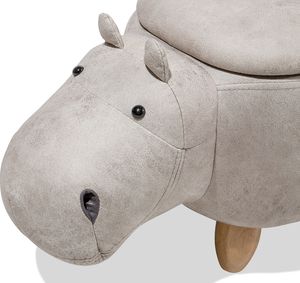 Beliani Pufa zwierzak ze schowkiem jasnoszara HIPPO 5