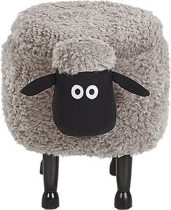 Beliani Pufa zwierzak ze schowkiem szara SHEEP 3