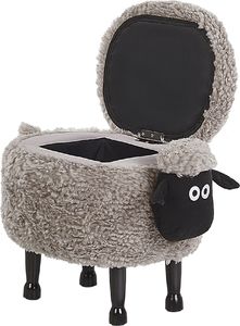 Beliani Pufa zwierzak ze schowkiem szara SHEEP 4
