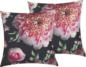 Beliani Zestaw 2 poduszek dekoracyjnych w kwiaty 45 x 45 cm wielokolorowy HEDERA 1
