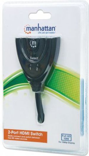 Manhattan HDMI 2/1, zintegrowany kabel 207416 2