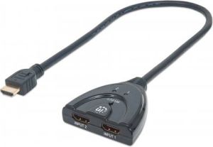 Manhattan HDMI 2/1, zintegrowany kabel 207416 6