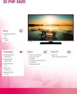 Telewizor Finlux 32-FHF-5620 DLED 32'' HD Ready 2