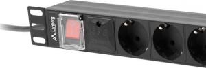 Lanberg Listwa zasilania PDU 1U 8x Schuko 16A 2m (PDU-08E-0200-BK) 3