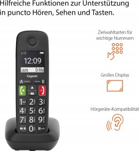 Telefon stacjonarny Gigaset Gigaset E290 HX schwarz (S30852-H2961-B101) - AP387724 8