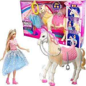 Lalka Barbie Mattel Barbie Przygody księżniczek lalka+koń Shimmer dźwięk światło 1