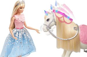 Lalka Barbie Mattel Barbie Przygody księżniczek lalka+koń Shimmer dźwięk światło 4