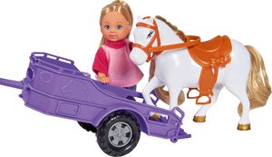 Simba Evi Love lalka w jeepie z naczepą z koniem 2
