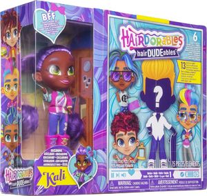 Just Play Hairdorables Hairdudeables dwupak Lalka KALI + chłopiec niespodzianka 1