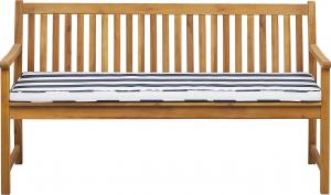Beliani Ławka ogrodowa z certyfikowanego drewna 160 cm niebieska poduszka VIVARA 1