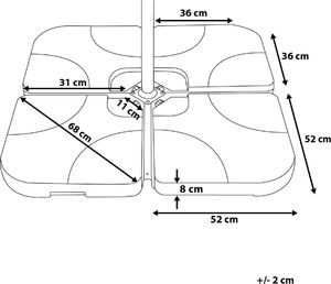 Beliani Zestaw 4 obciążników do parasola ogrodowego Caria czarne 6