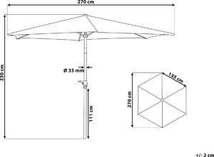 Beliani Parasol ogrodowy Varase Jasny Beżowy 270 cm 8
