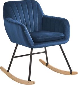 Beliani Fotel bujany welurowy niebieski LIARUM 1