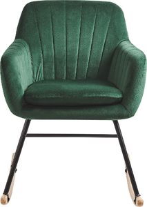 Beliani Fotel bujany welurowy zielony LIARUM 2