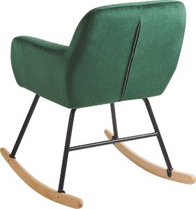 Beliani Fotel bujany welurowy zielony LIARUM 3