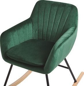 Beliani Fotel bujany welurowy zielony LIARUM 4