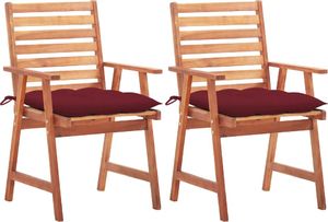 vidaXL Krzesła ogrodowe z poduszkami 2 szt. lite drewno akacjowe 1