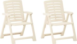vidaXL Krzesła ogrodowe 2 szt. plastikowe białe 1